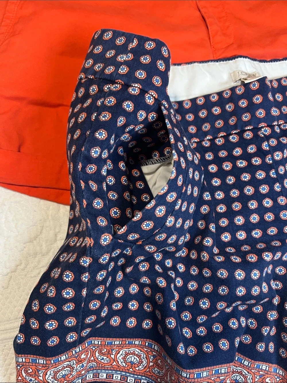 J. Crew Women's Orange & Navy AND  Banana Republic orange Flat Front Shorts